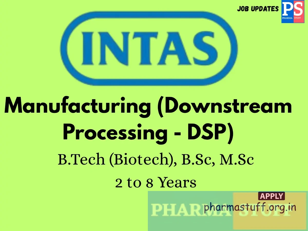 Intas Pharmaceuticals Walk In Manufacturing Downstream Processing DSP