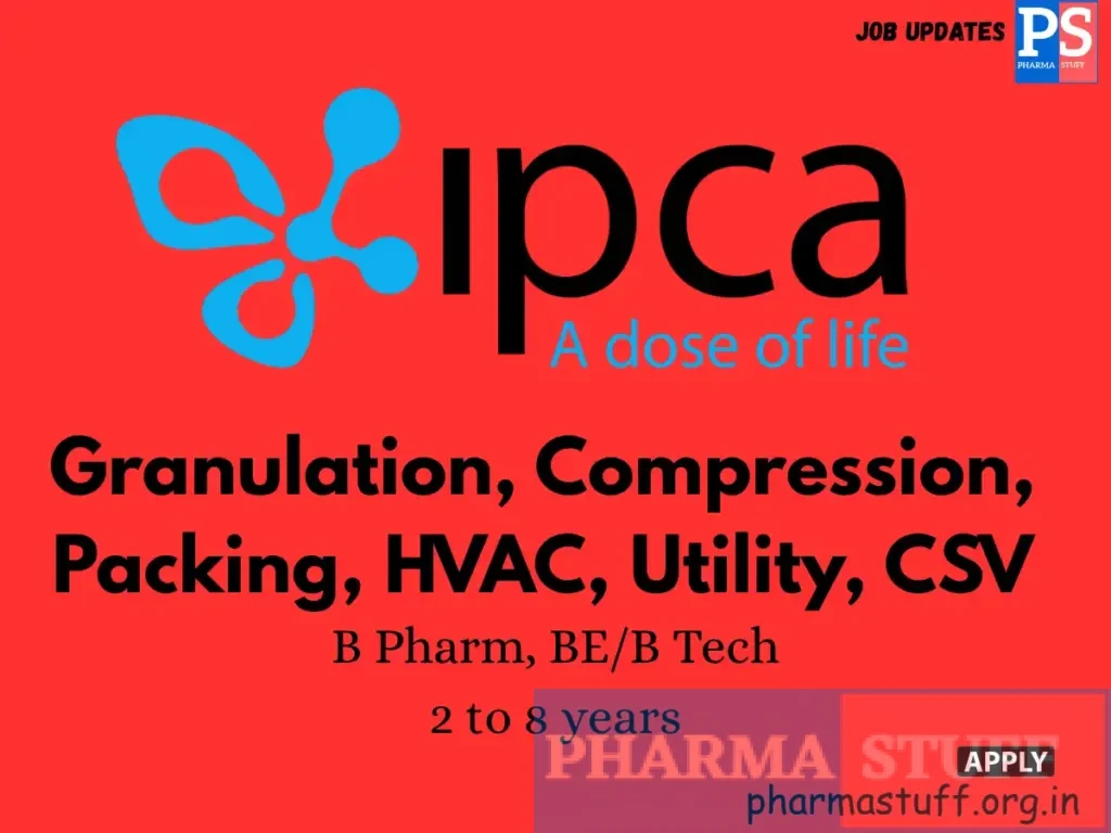 Ipca Laboratories Walk-In Granulation, Compression, Packing, HVAC, Utility, CSV