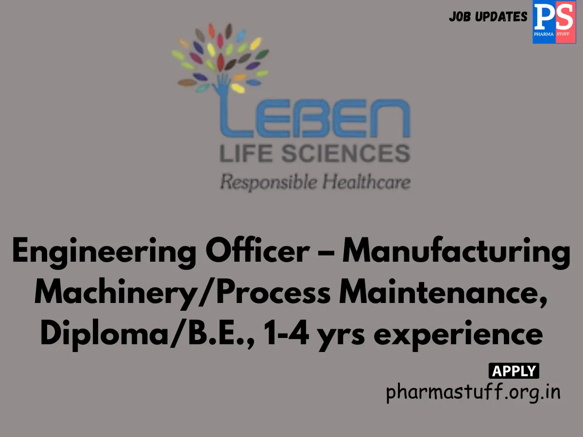 Leben Life Sciences Hiring Engineering Officer