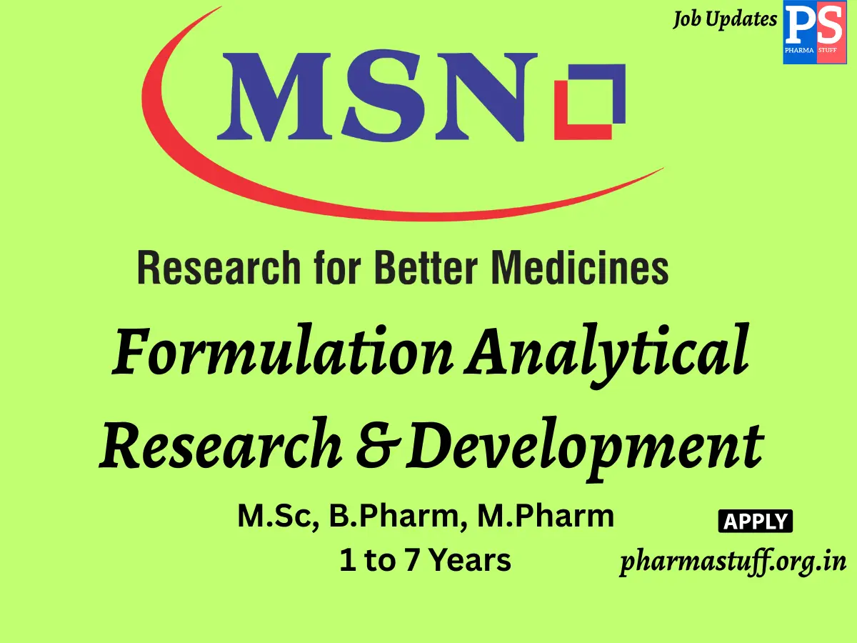 MSN Laboratories Walk In Formulation Analytical Research Development 1
