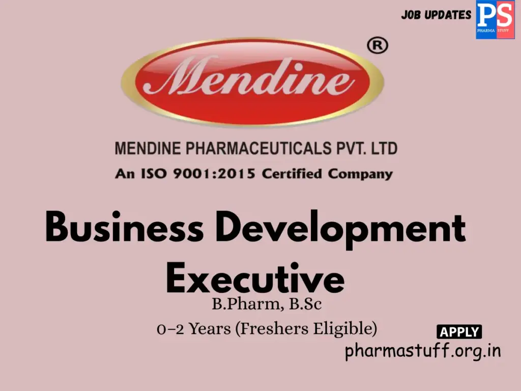 Mendine Pharmaceuticals Hiring Business Development Executive