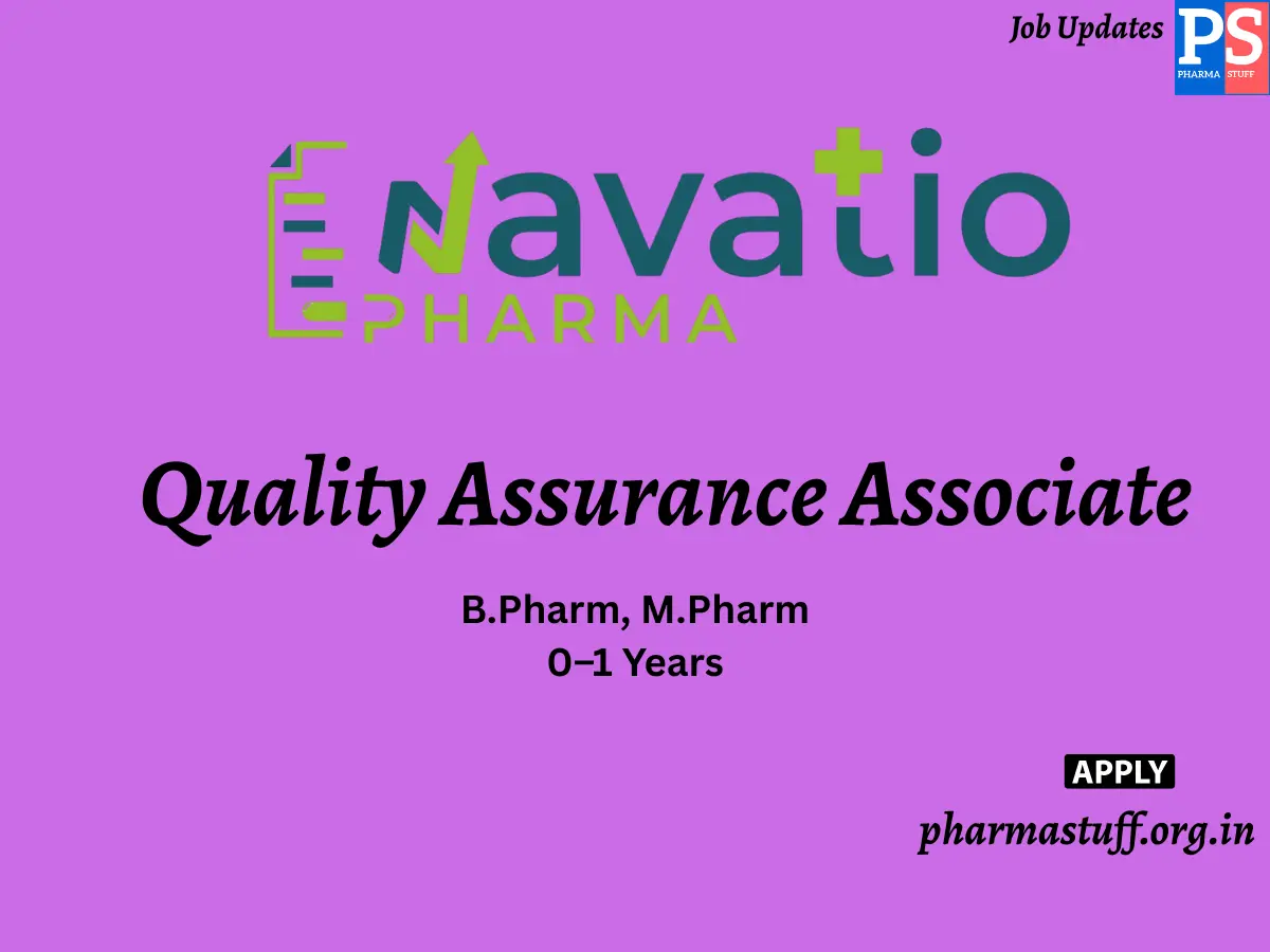 Navatio Pharma Hiring Quality Assurance Associate