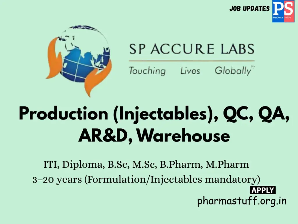 SP Accure Labs Walk-in Production, QC, QA, AR&D & Warehouse