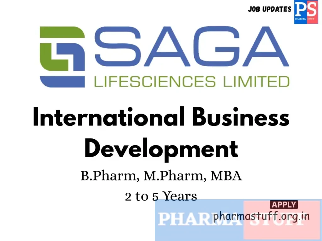 Saga Lifesciences Hiring International Business Development