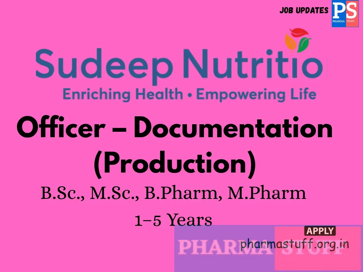 Sudeep Nutrition Hiring Officer – Documentation Production