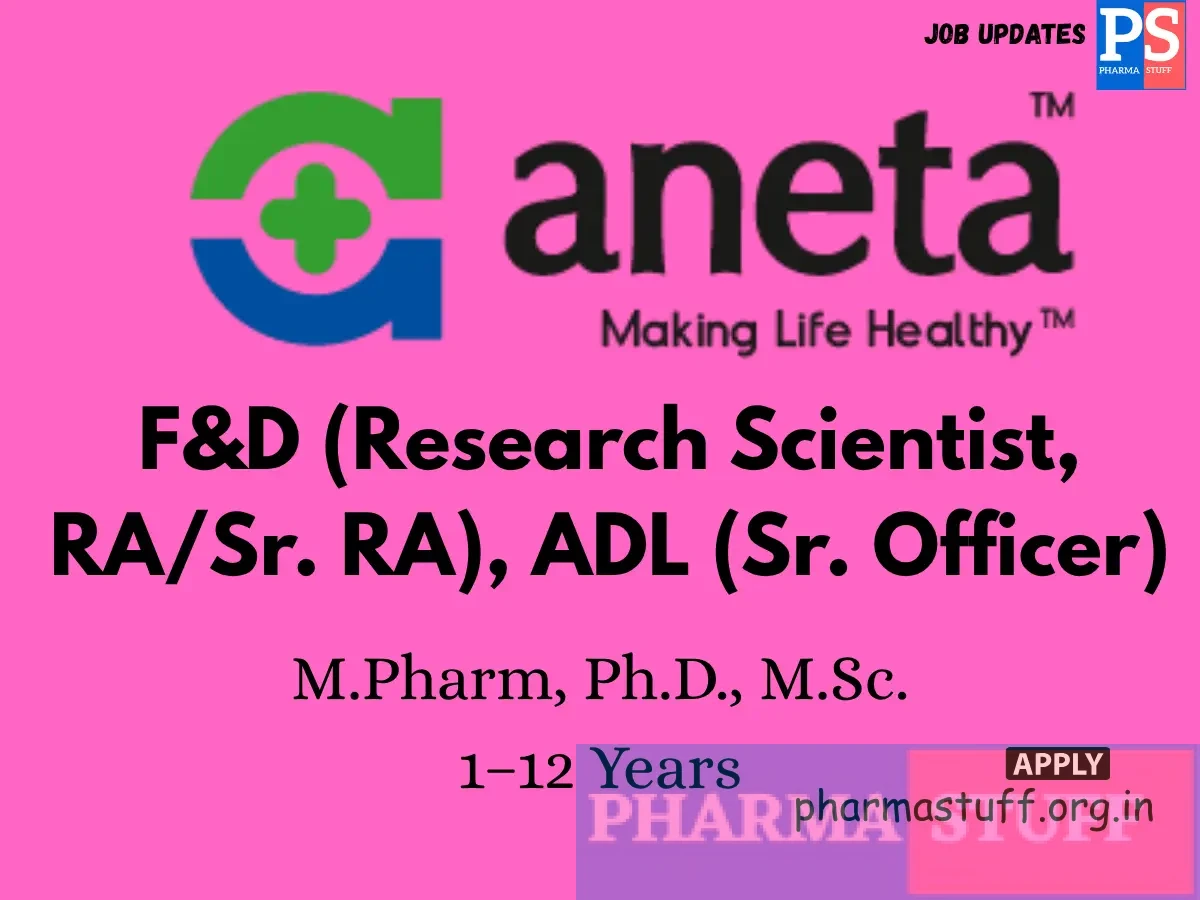 TM Aneta Research Walk In FD Research Scientist RASr. RA ADL Sr. Officer