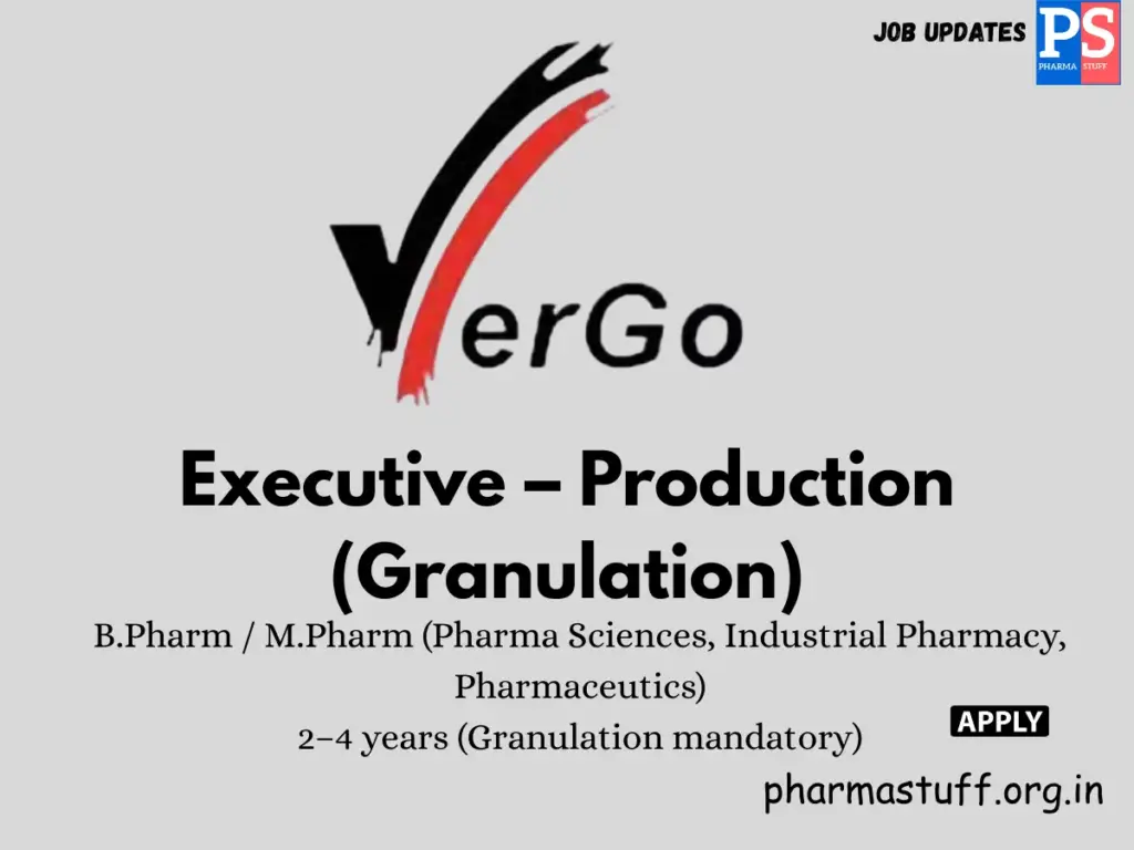 Vergo Pharma hiring Executive – Production
