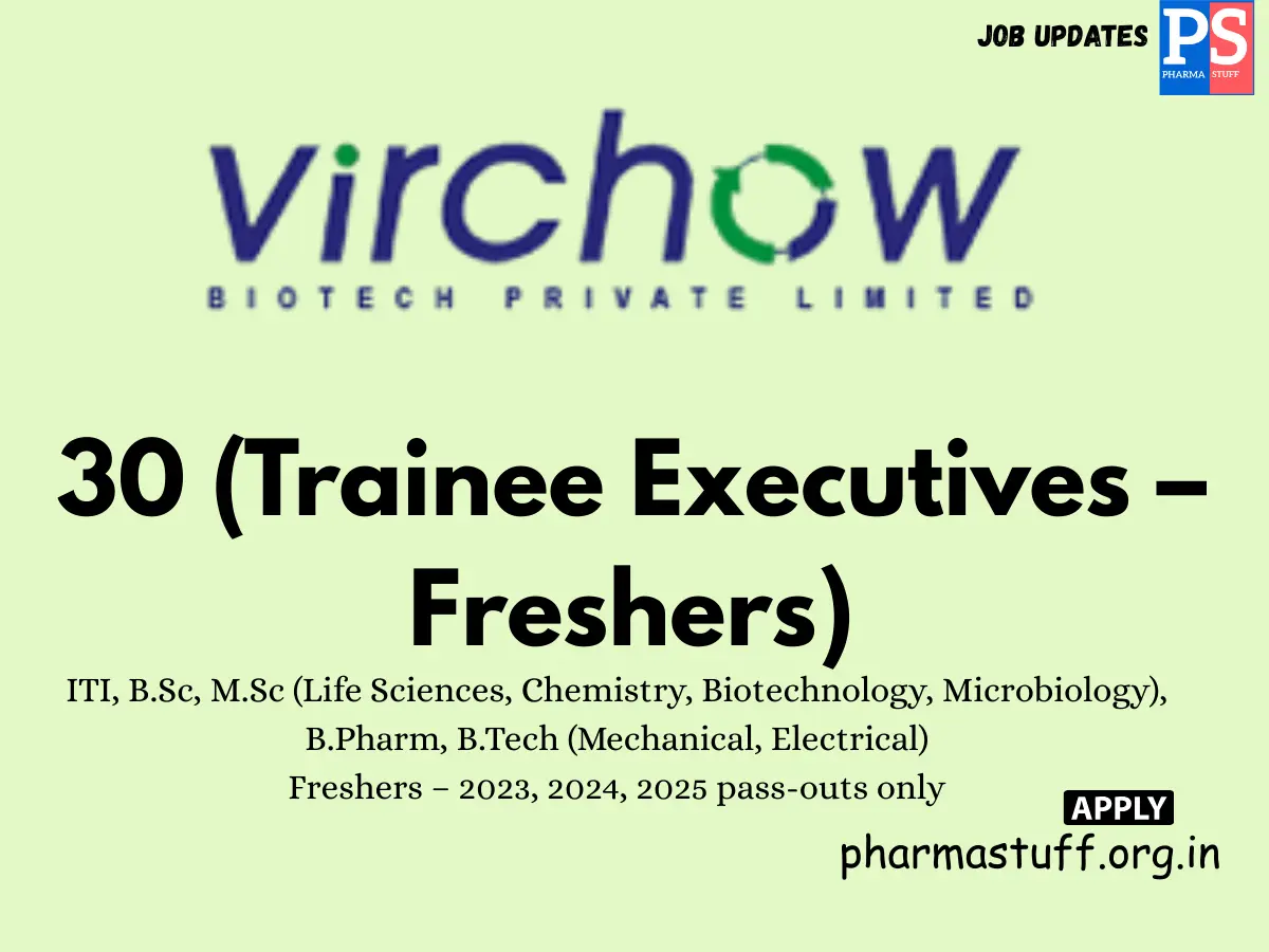 Virchow Biotech walk in 30 Trainee