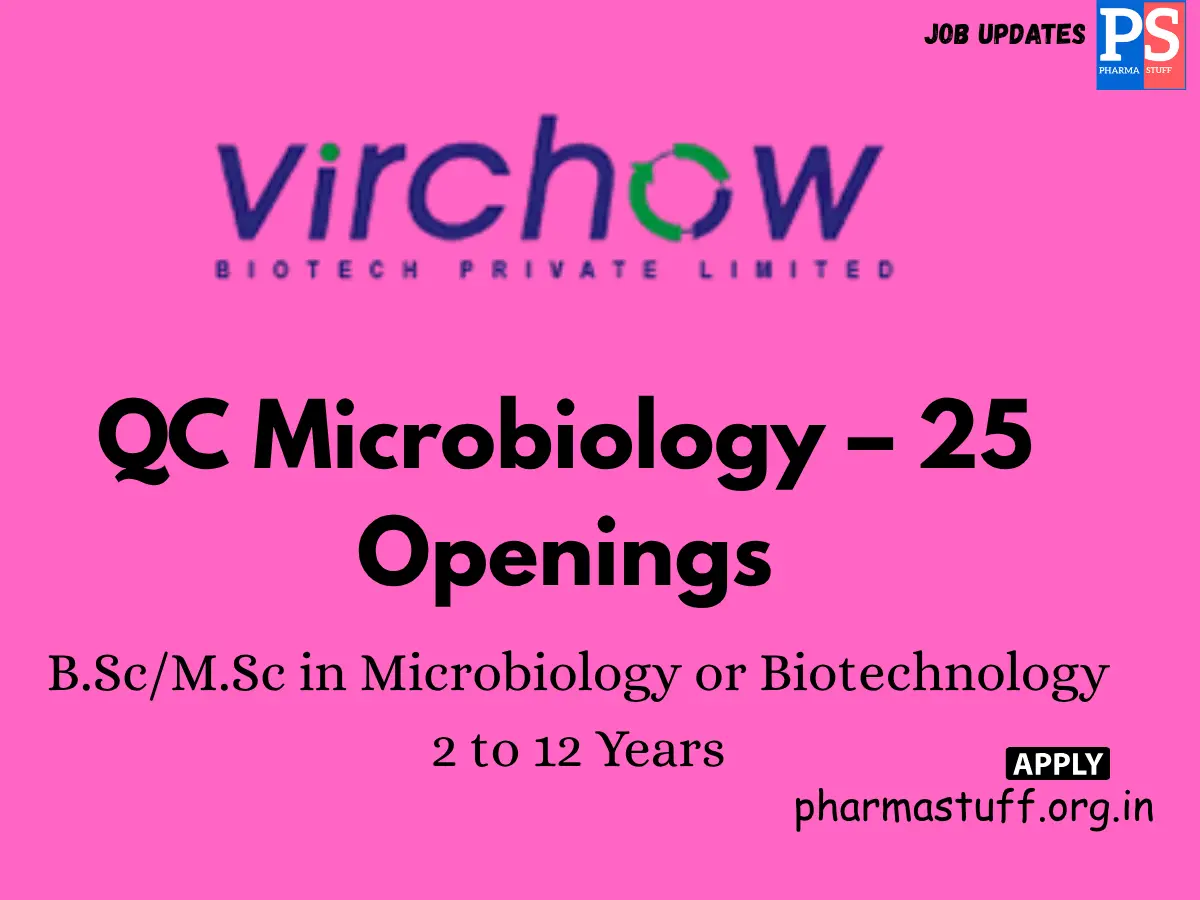 Virchow Tech Walk In QC Microbiology – 25 Openings 1