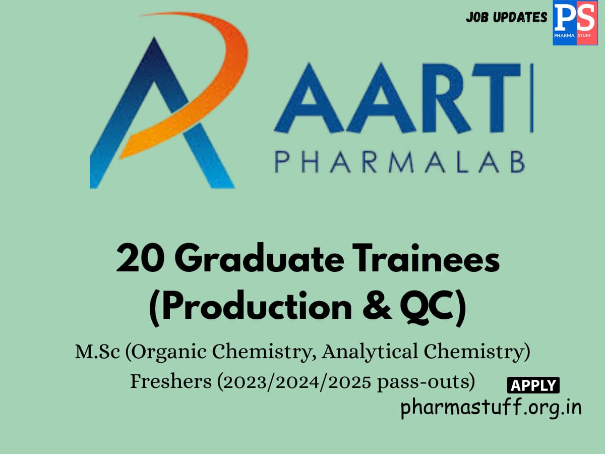 Aarti Pharmalabs Walk in Graduate Trainees Production QC 1