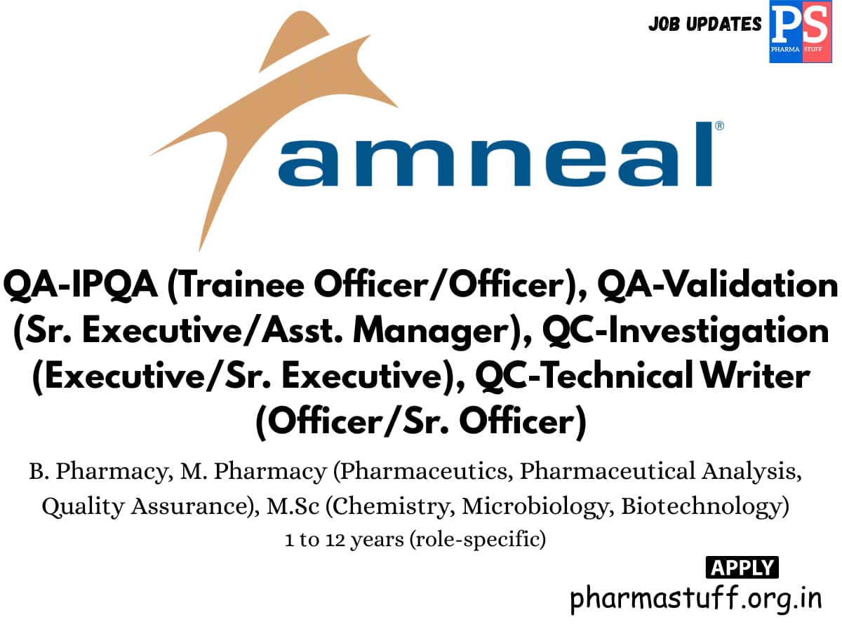 Amneal Pharma Hiring OSD QA QC 1