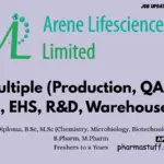 Arene Lifesciences Walk-in Production, Quality Control, Quality Assurance, Engineering, EHS, R&D, and Warehouse