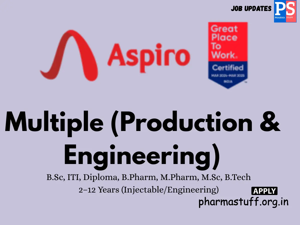 Aspiro Pharma Walk in Production Engineering