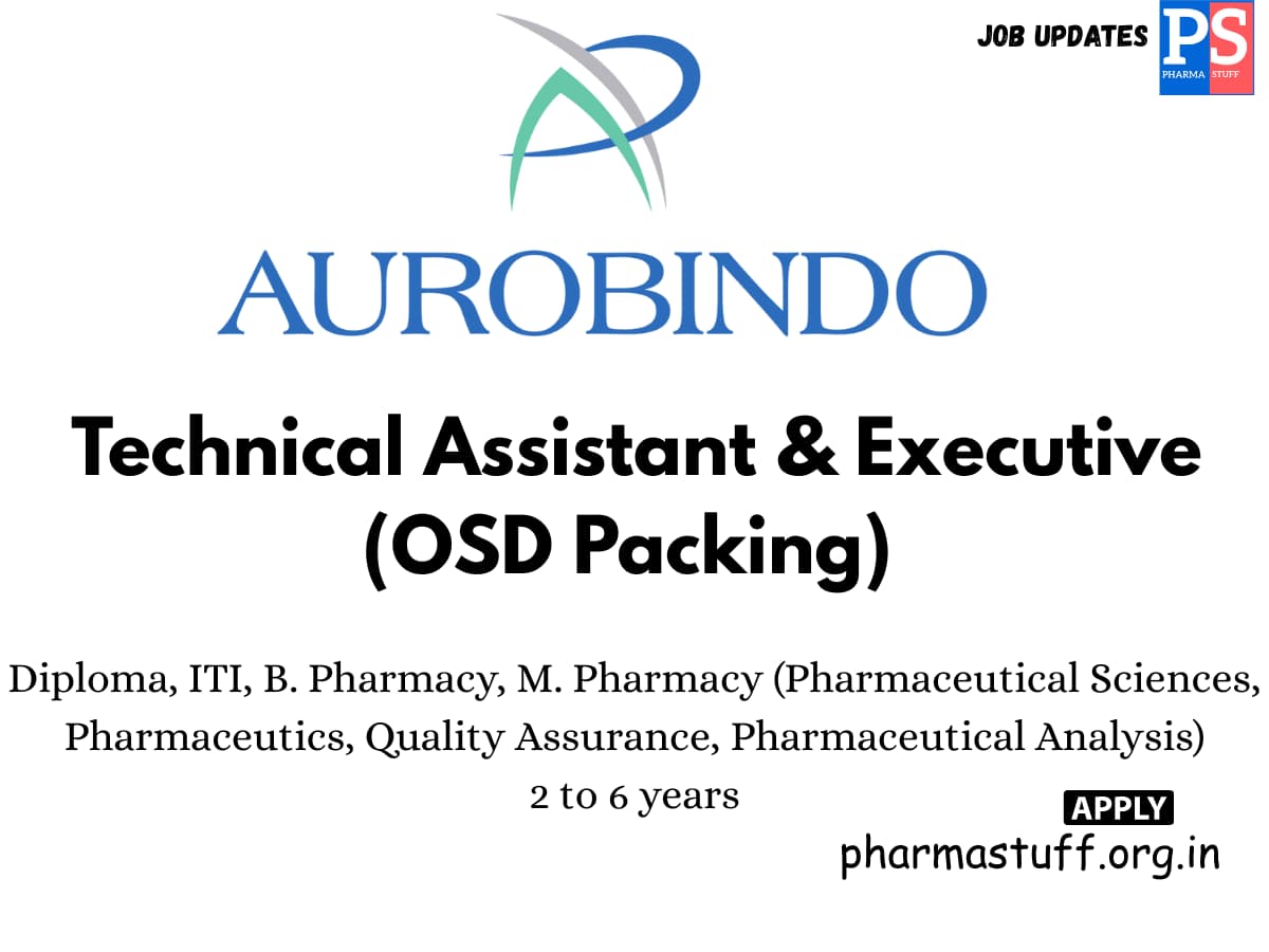 Aurobindo Pharma Hiring Technical Assistant