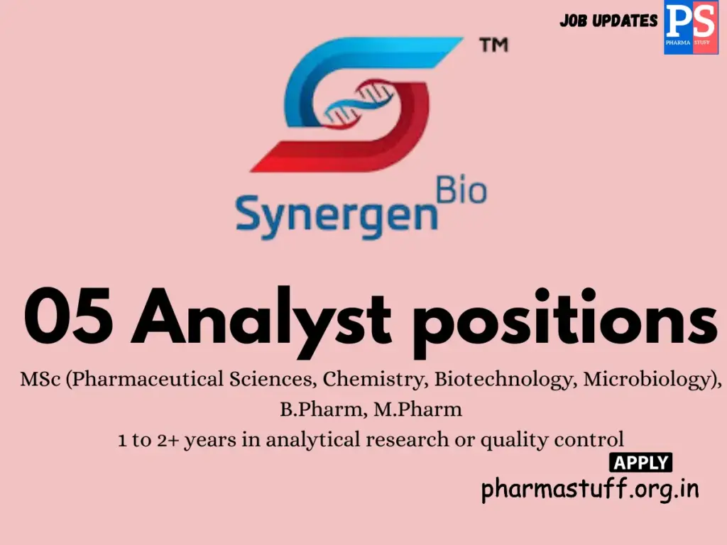 Bio Synergen Hiring Analyst