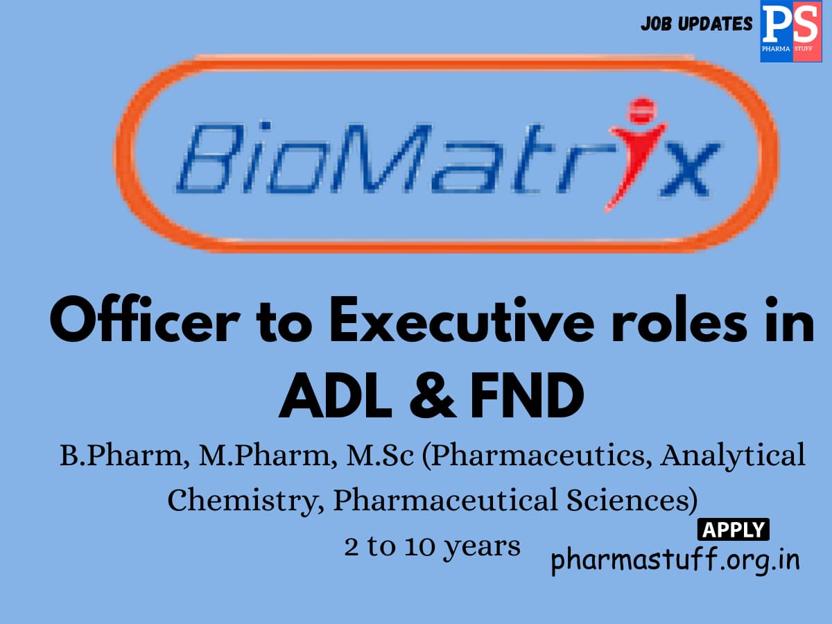 BioMatrix Walk in Officer to Executive roles in ADL FND 1