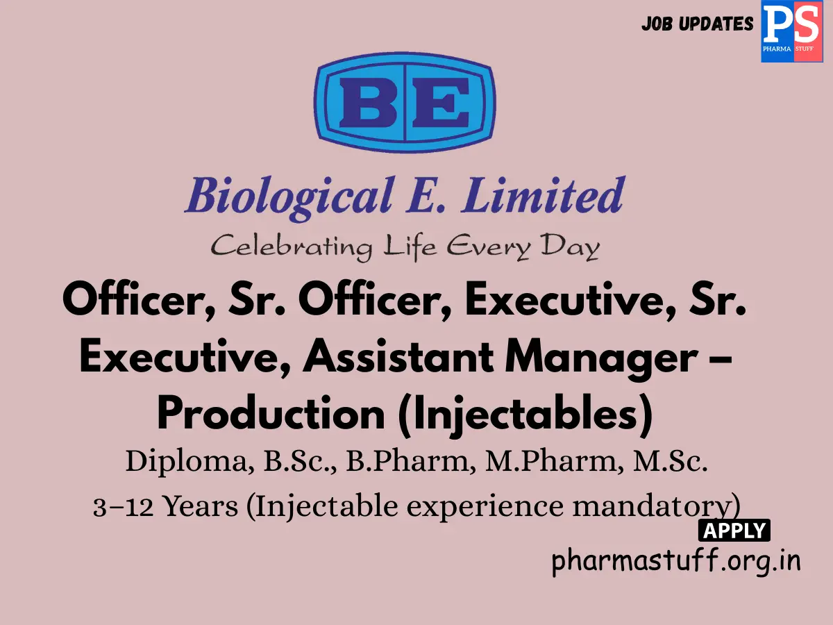 Biological E Walk in injectable production