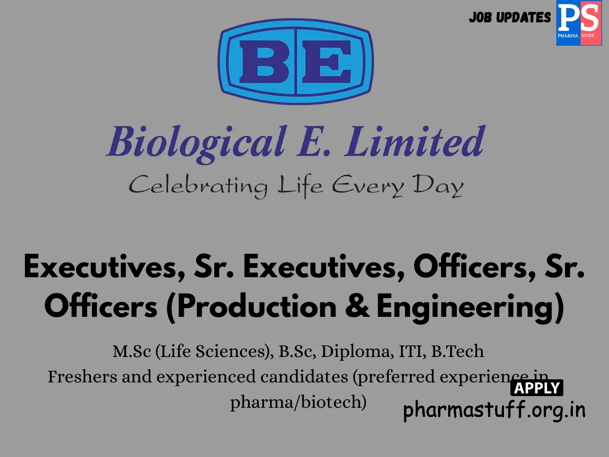 Biological E. Walk in – Production Engineering