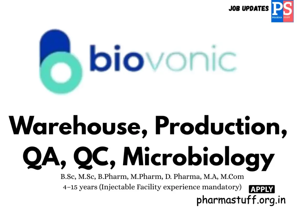 Biovonic Healthcare Walk-In Warehouse, Production, QA & QC