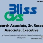 Bliss GVS Pharma walk-in Research Associates, Executives