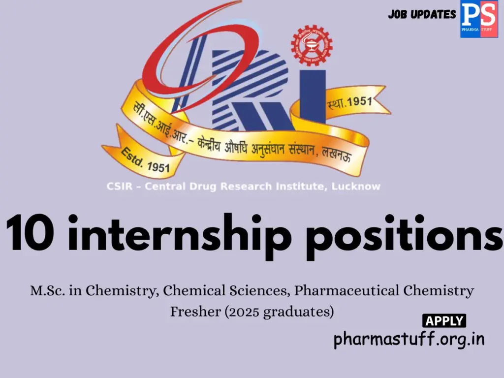 CSIR-CDRI Research Hiring Internship