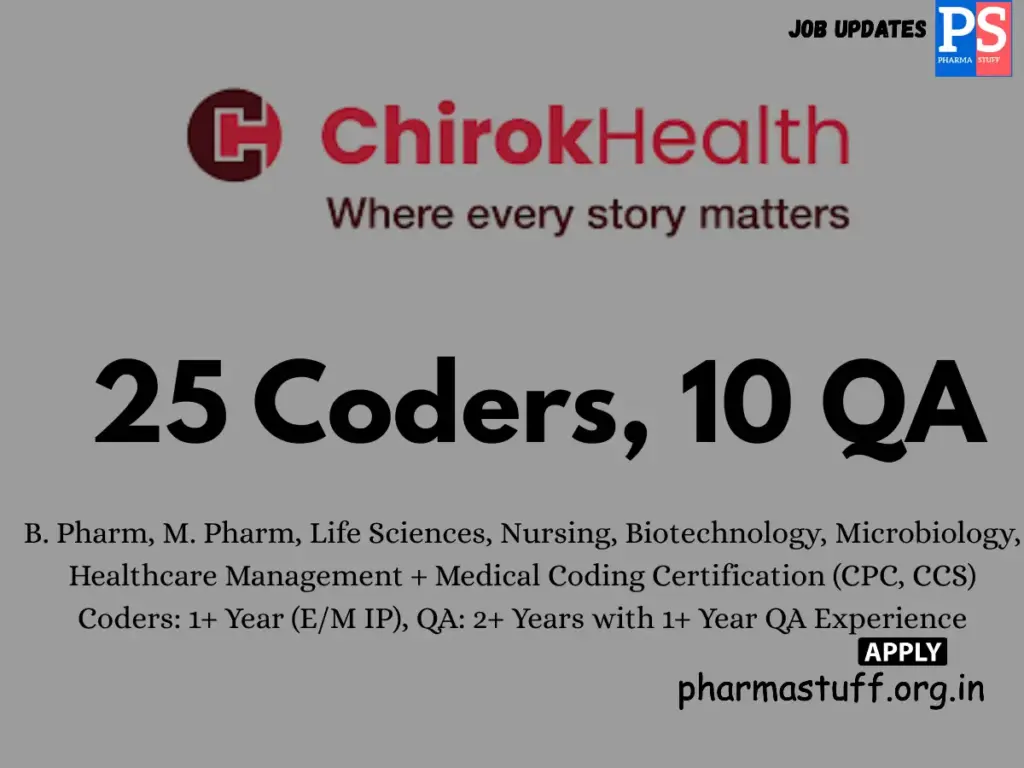 ChirokHealth! Hiring certified Medical Coders & QA