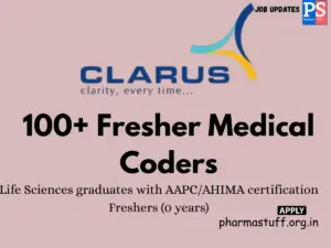Clarus Hiring 100+ Fresher Medical Coders