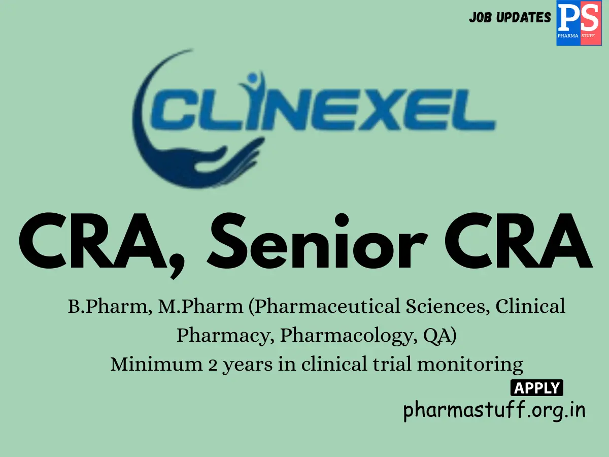 Clinexel Hiring CRA Senior CRA