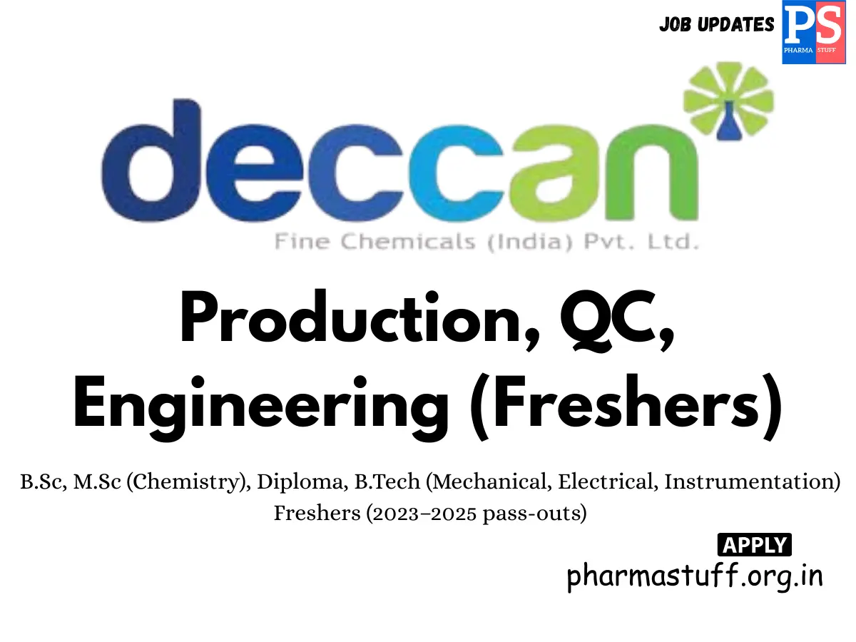 Deccan Fine Chemicals Walk in Production QC Engineering