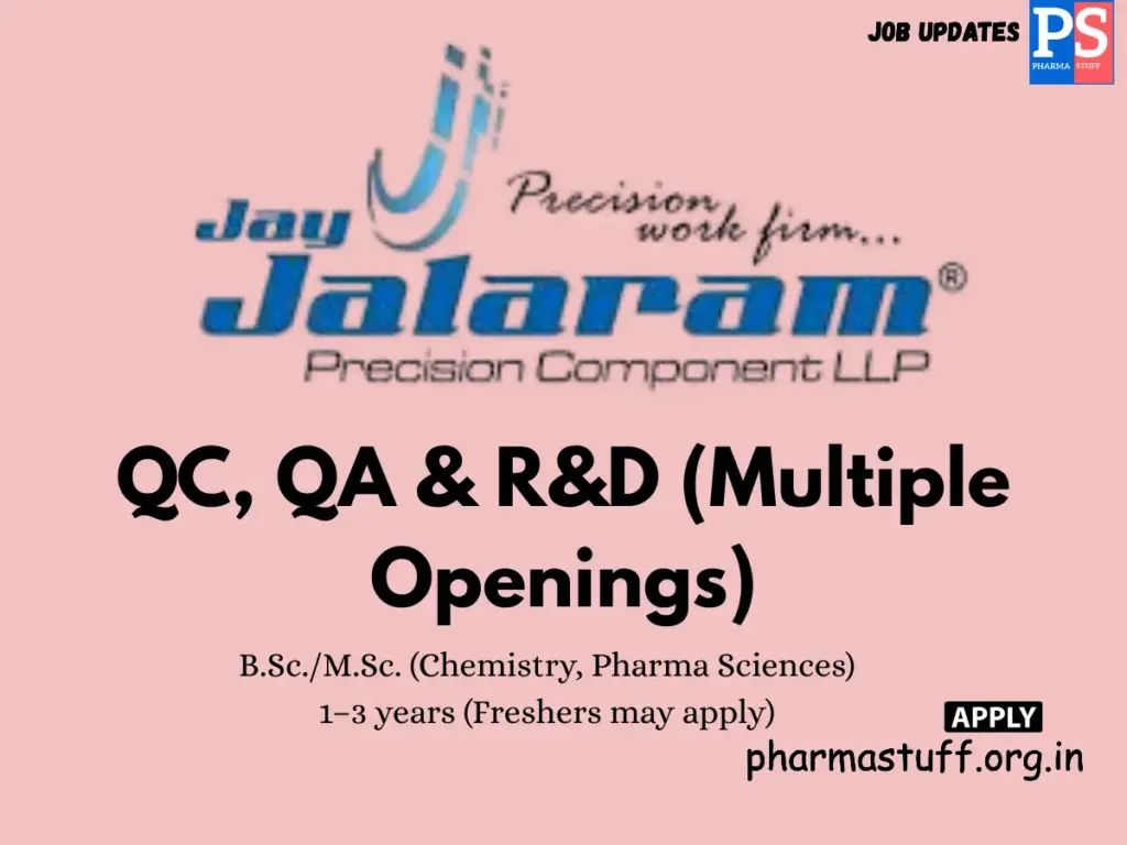 Jay Jalaram Life Science Hiring QC, QA & R&D