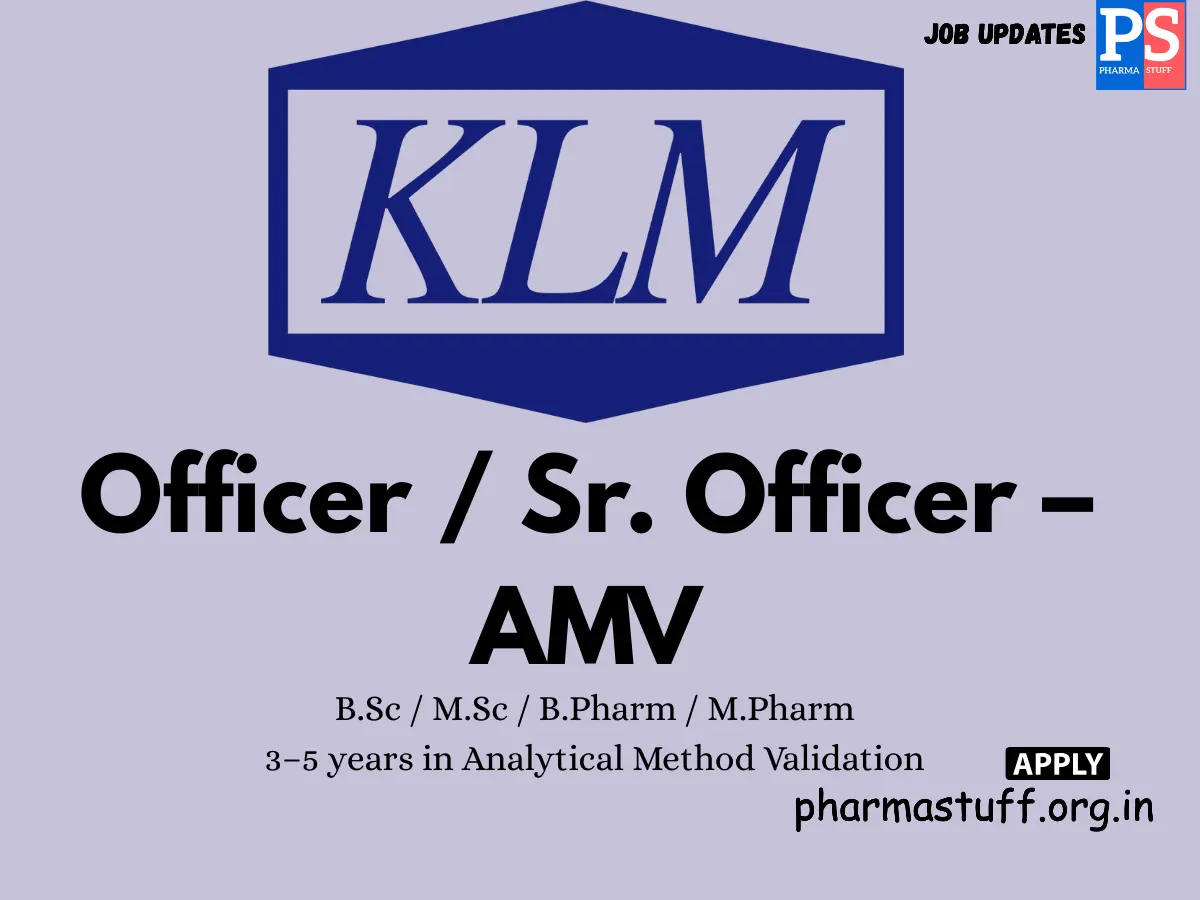 KLM Labs Hiring OfficerSr. Officer