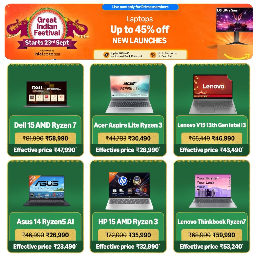 Amazon Great Indian Festival - Laptop Deals