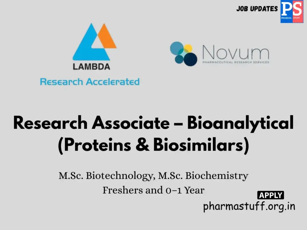 Lambda-Novum Pharmaceutical Research Services Hiring Research Associate – Bioanalytical 1 Lambda-Novum Pharmaceutical Research Services Hiring Research Associate – Bioanalytical