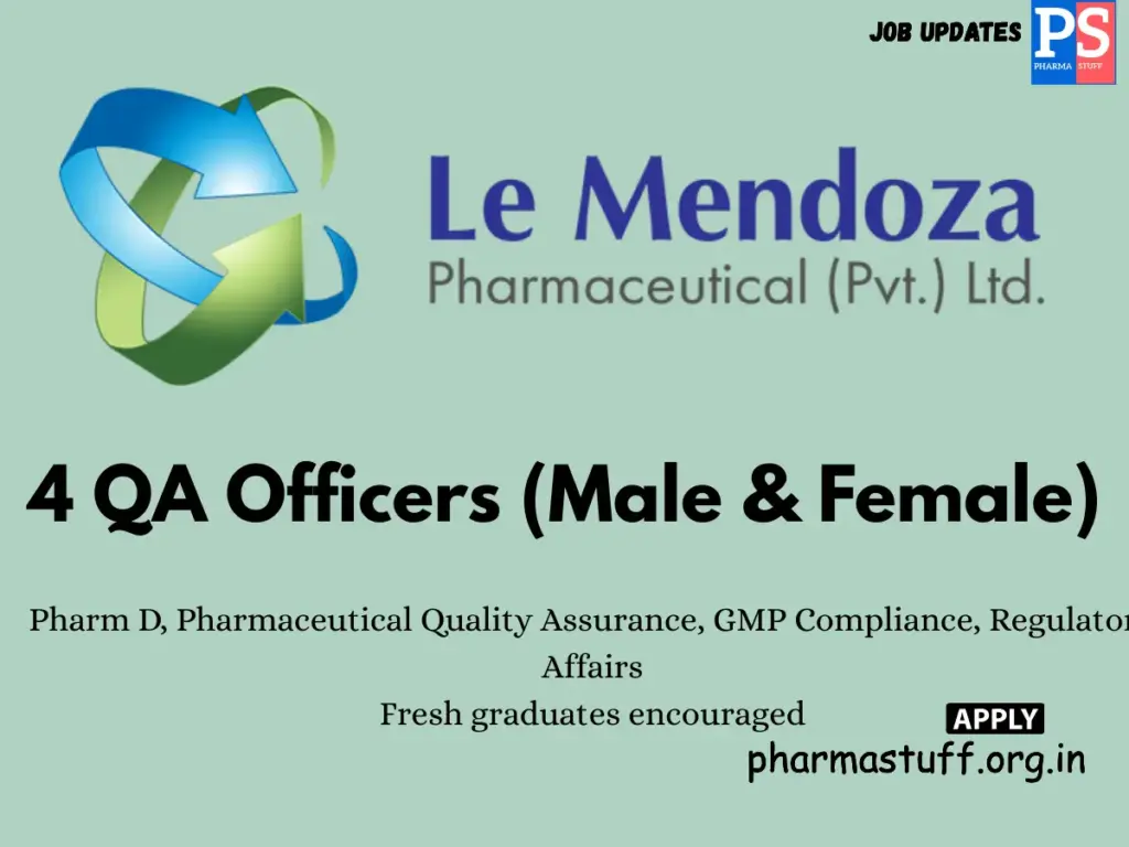 Le-Mendoza Pharmaceutical Hiring QA Officer