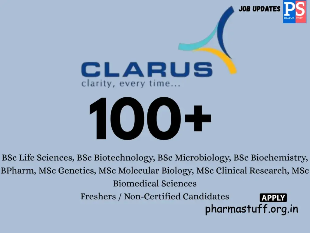 Life Science Walk-In 100+ vacancies