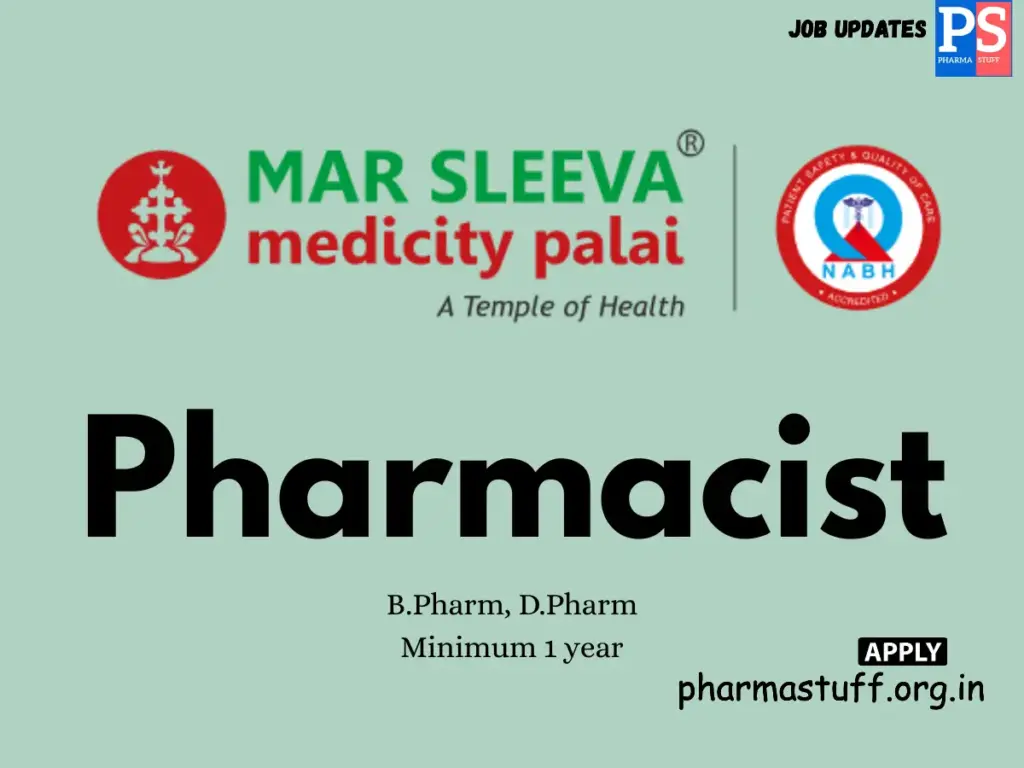 MAR SLEEVA Medicity Palai Hiring Pharmacist