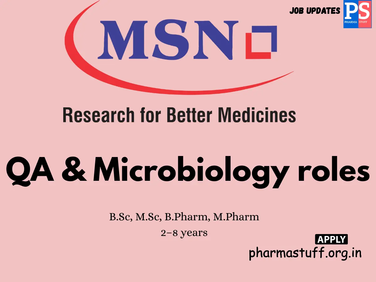 MSN Labs Walk in QA Microbiology