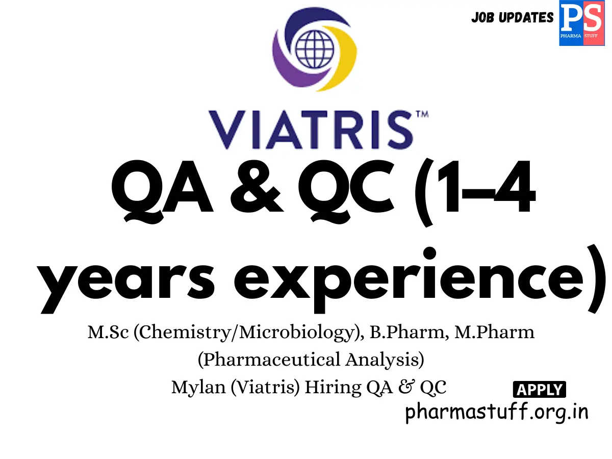 Mylan Viatris Hiring QA QC