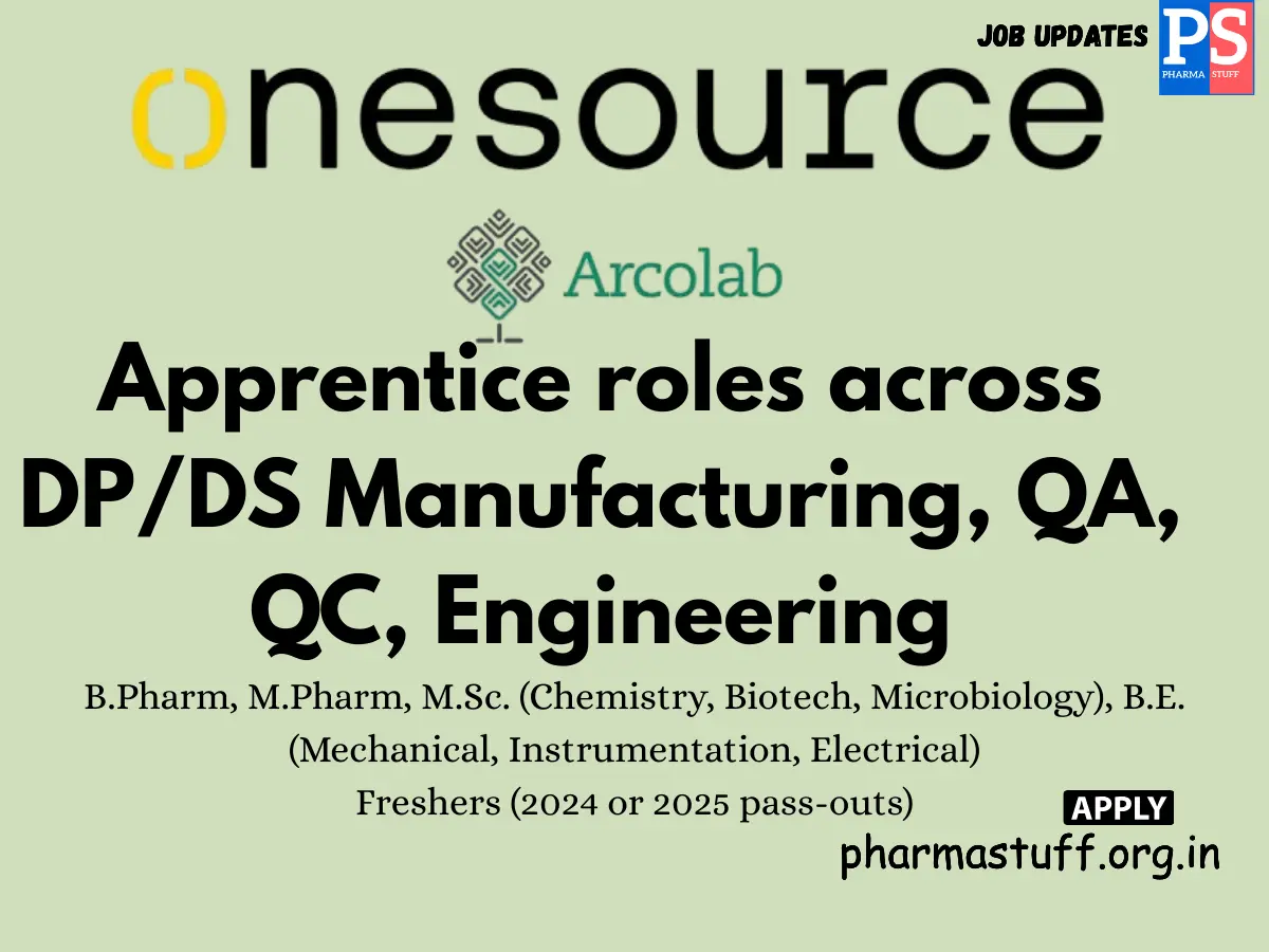 OneSource Walk in Apprenticeacross DPDS ManufacturingQAQCEngineering