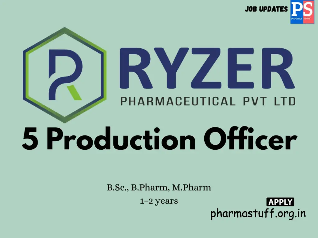 Ryzer Pharmaceutical Walk-in Production Officer