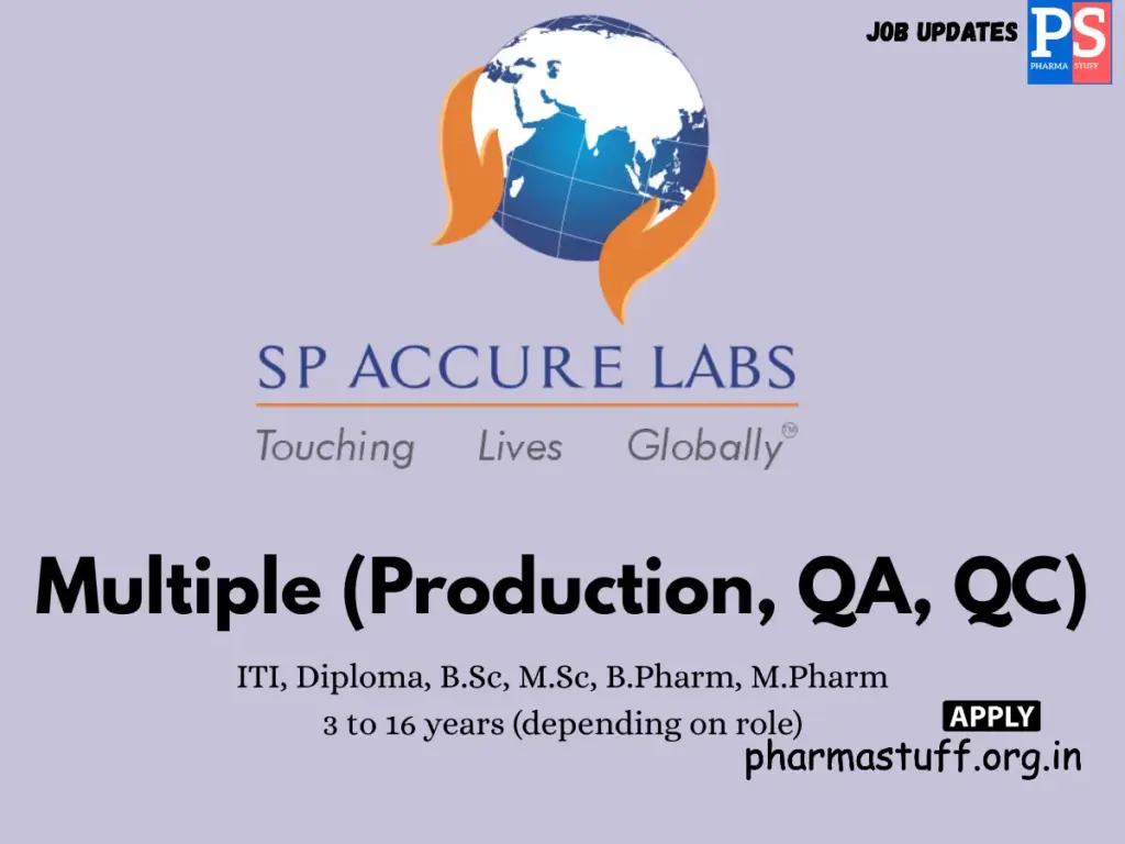 SP Accure Labs Walk-In Production, QA, QC
