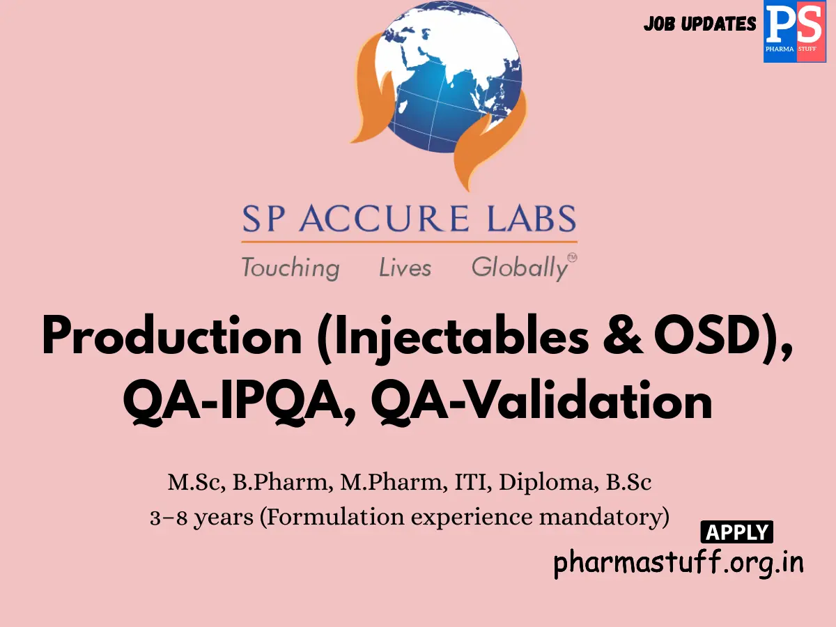 SP Accure Labs Walk in Production QA