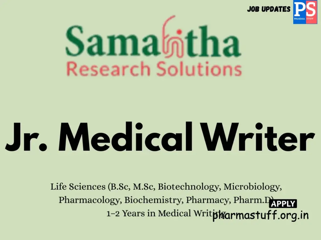 Samahitha Clinical Research Hiring Jr. Medical Writer