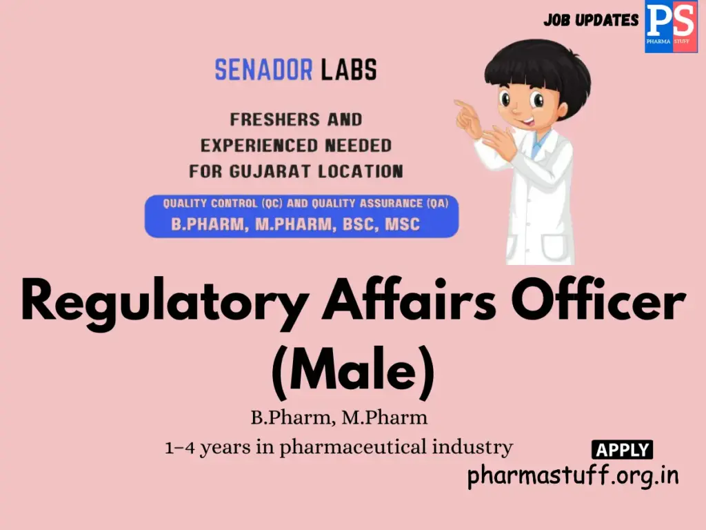 Senador Laboratories Hiring Regulatory Affairs Officer