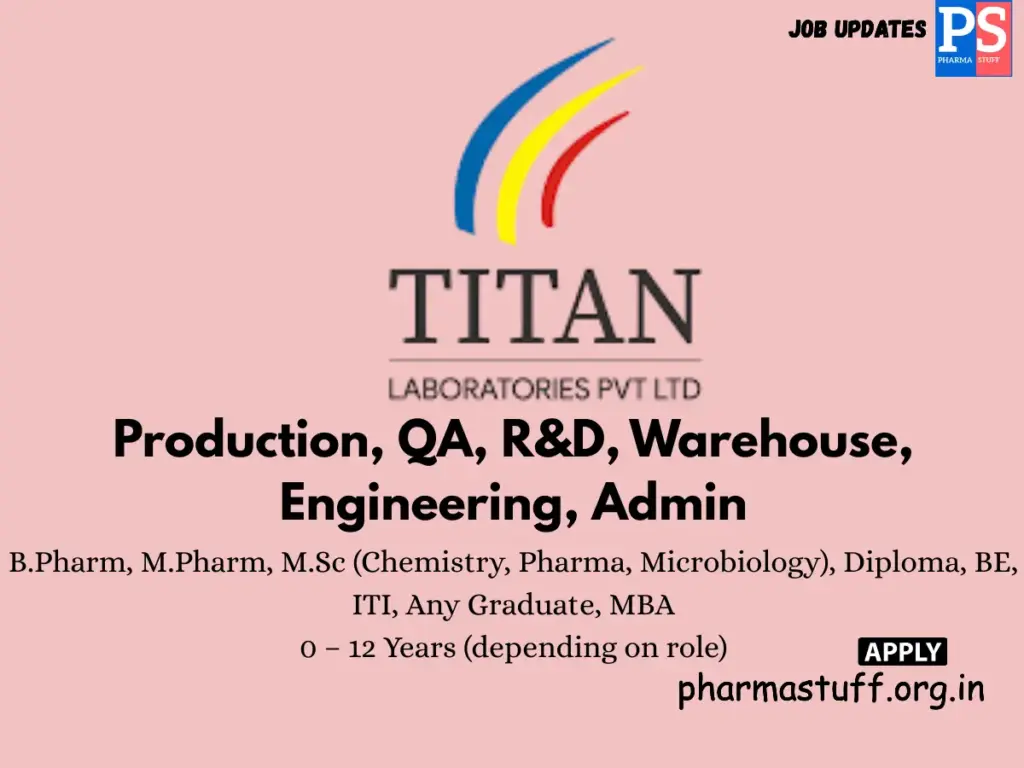 Titan Pharma Walk-in Production, QA, R&D, Warehouse & Engineering