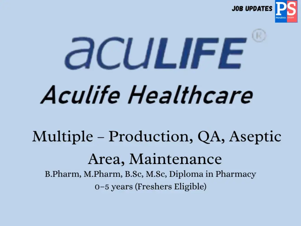 Aculife Walk-in Production, QA & Aseptic Manufacturing