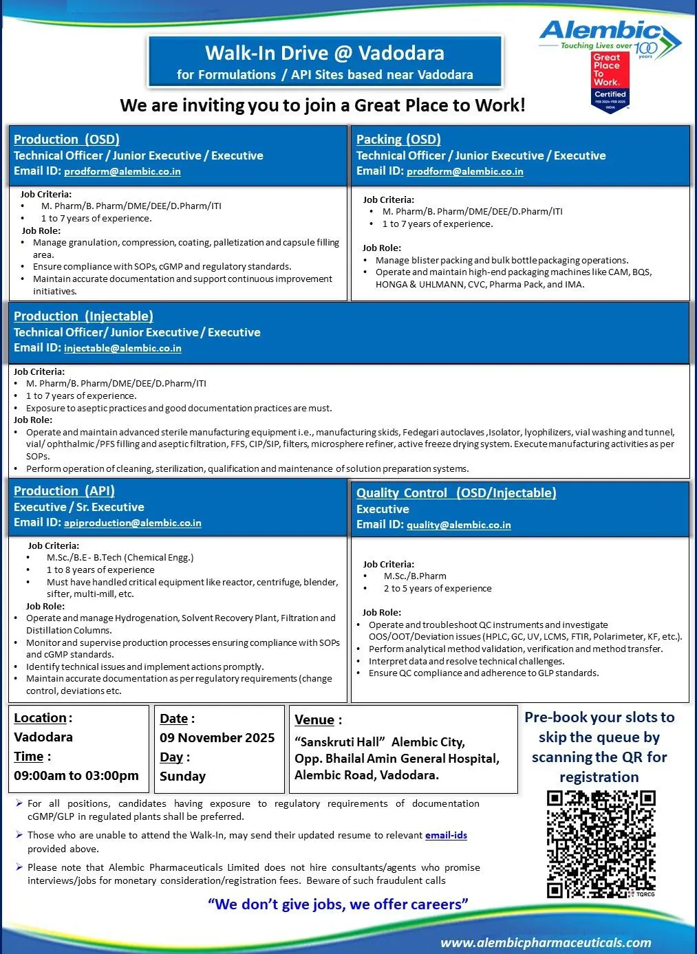 Alembic Walk-in Production, QC & Packing 3 Alembic Walk-in Production, QC & Packing