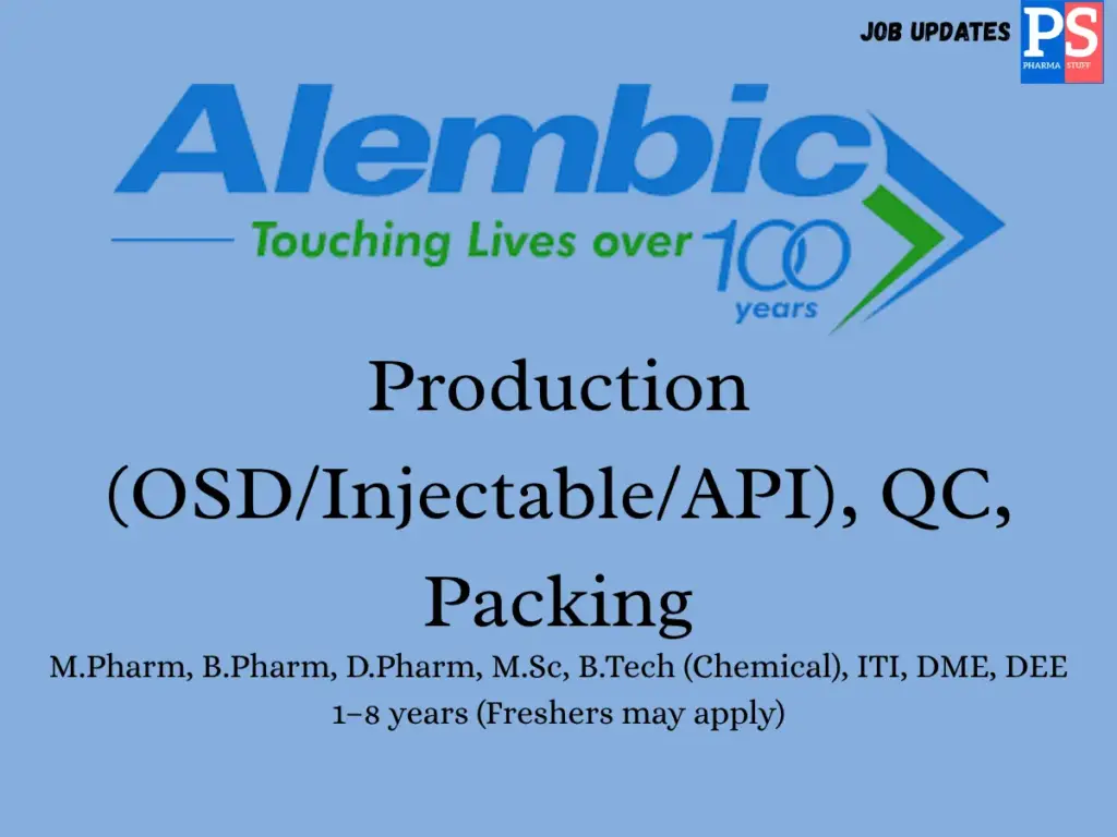 Alembic Walk-in Production, QC & Packing 1 Alembic Walk-in Production, QC & Packing