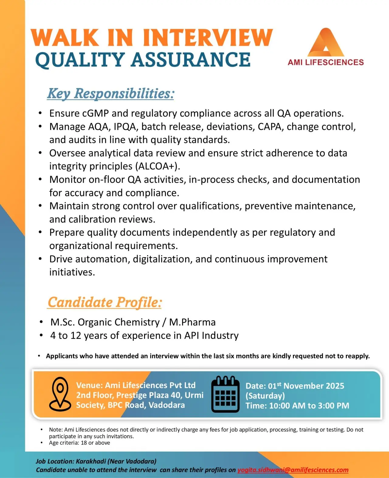 Ami Lifesciences Walk-In Quality Assurance 3 Ami Lifesciences Walk-In Quality Assurance