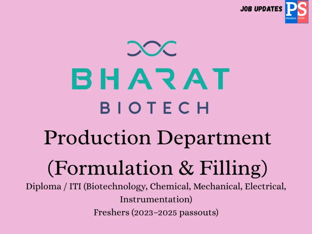 Bharat Biotech Hiring Production Department